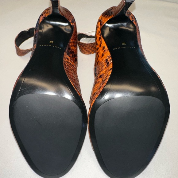 Zara Python print brown/tan sandals 38 - Picture 5 of 8